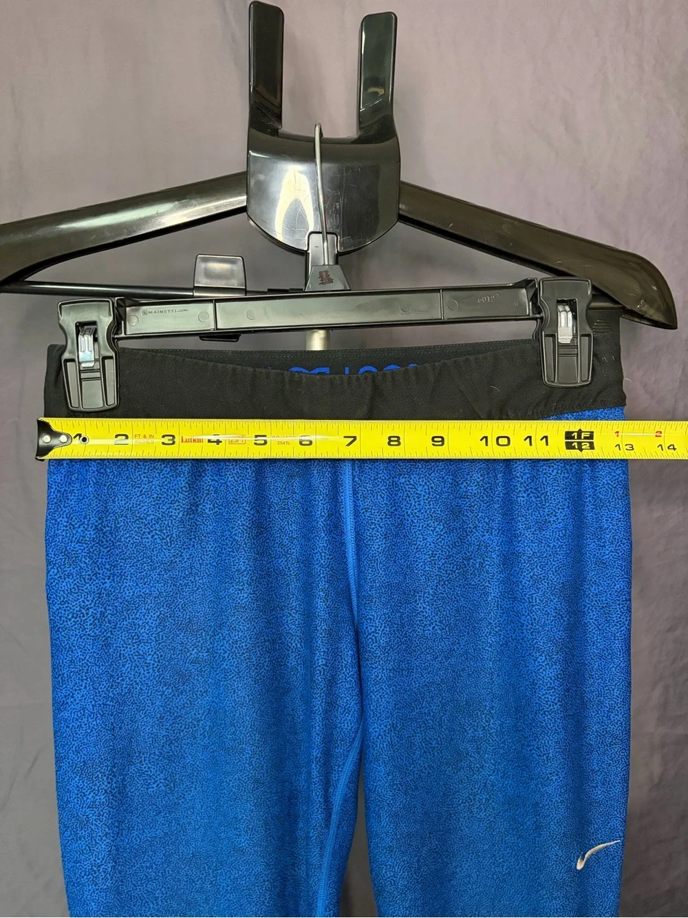 Nike Blue Athletic Leggings with Black Waistband